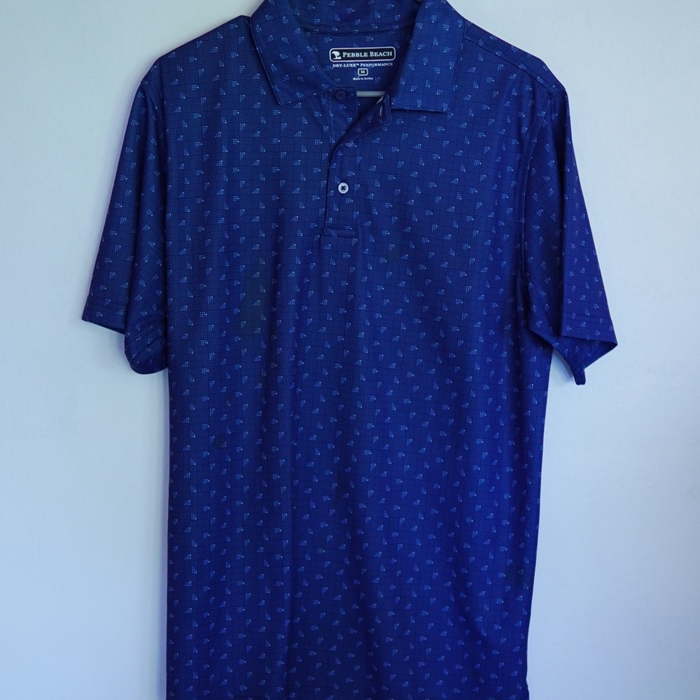 Pebble Beach Blue Polo Shirt Classic Style